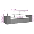 vidaXL 3 Piece Poly Rattan Sofa Set in Gray/Beige