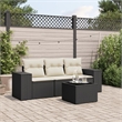 vidaXL 4 Piece Steel Sofa Set in Black/Cream