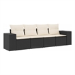 vidaXL 4 Piece Sofa Set in Black/White/Cream