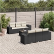 vidaXL 7 Piece Steel Sofa Set in Black