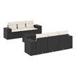 vidaXL 7 Piece Steel Sofa Set in Black