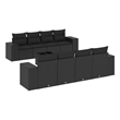 vidaXL 9 Piece Steel Sofa Set in Black