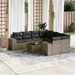 vidaXL 9 Piece Poly Rattan Sofa Set in Gray