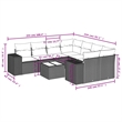 vidaXL 9 Piece Poly Rattan Sofa Set in Gray