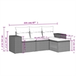 vidaXL 4 Piece Poly Rattan Standard Sofa Set in Black