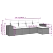 vidaXL 5 Piece Steel Patio Sofa Set in Black/Blue