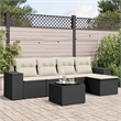 vidaXL 6 Piece Steel Sofa Set in Black