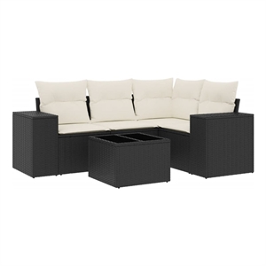 vidaXL 5 Piece Steel Sofa Set in Black