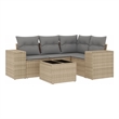 vidaXL 5 Piece Steel Sofa Set in Gray/Beige
