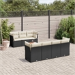 vidaXL 8 Piece Steel Small Sofa Set in Black