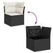 vidaXL 8 Piece Steel Small Sofa Set in Black