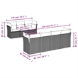 vidaXL 8 Piece Steel Small Sofa Set in Black