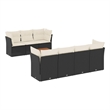 vidaXL 8 Piece Steel Small Sofa Set in Black