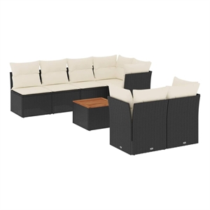 vidaXL 8 Piece Poly Rattan Sofa Set in Black