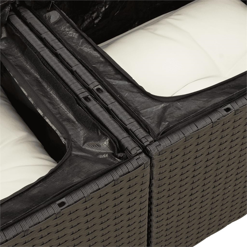 vidaXL 10 Piece Poly Rattan Sofa Set in Black