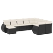 vidaXL 10 Piece Poly Rattan Sofa Set in Black