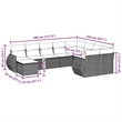 vidaXL 10 Piece Poly Rattan Sofa Set in Black
