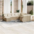 vidaXL 10 Piece Poly Rattan Sofa Set in Beige