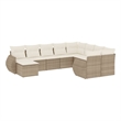 vidaXL 10 Piece Poly Rattan Sofa Set in Beige