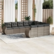 vidaXL 10 Piece Poly Rattan Sofa Set in Gray