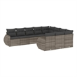 vidaXL 10 Piece Poly Rattan Sofa Set in Gray