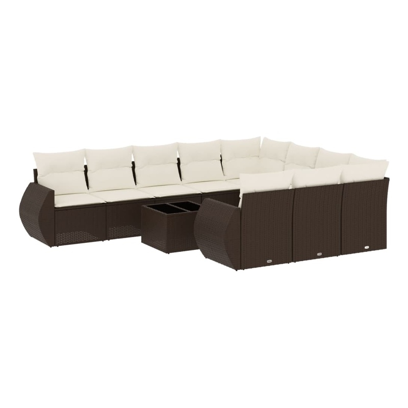 vidaXL 11 Piece Sofa Set in Brown