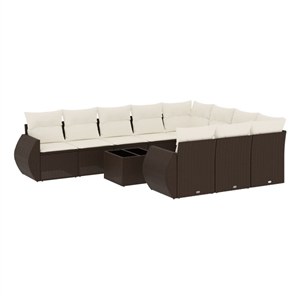 vidaXL 11 Piece Sofa Set in Brown
