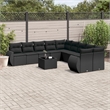 vidaXL 11 Piece Steel Sofa Set in Black