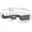 vidaXL 11 Piece Poly Rattan Sofa Set in Brown/Cream