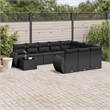 vidaXL 11 Piece Poly Rattan Sofa Set in Black