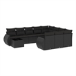 vidaXL 11 Piece Poly Rattan Sofa Set in Black