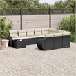 vidaXL 11 Piece Sofa Set in Black/White/Cream