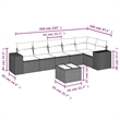 vidaXL 7 Piece Steel Sofa Set in Black