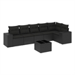 vidaXL 7 Piece Steel Sofa Set in Black
