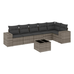 vidaXL 7 Piece Steel Small Sofa Set in Gray