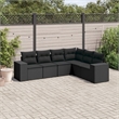 vidaXL 6 Piece Poly Rattan Sofa Set in Black