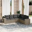 vidaXL Poly Rattan Sofa Set in Gray