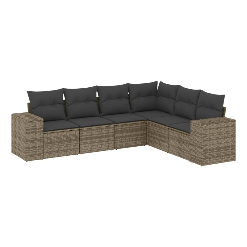vidaXL Poly Rattan Sofa Set in Gray