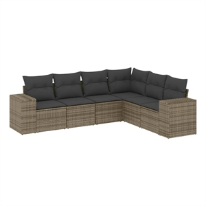 vidaXL Poly Rattan Sofa Set in Gray