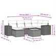 vidaXL 7 Piece Poly Rattan Large Sofa Set in Black/White/Cream