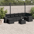 vidaXL 8 Piece Steel Sofa Set in Black