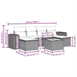 vidaXL 7 Piece Steel Sofa Set in Black/White/Cream