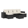vidaXL 7 Piece Steel Sofa Set in Black/White/Cream