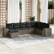 vidaXL 8 Piece Poly Rattan Sofa Set in Gray