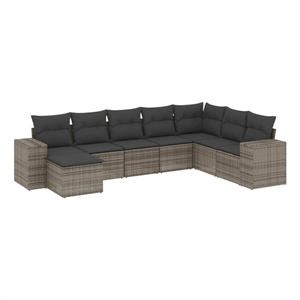 vidaXL 8 Piece Poly Rattan Sofa Set in Gray