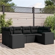vidaXL 6 Piece Steel Sofa Set in Black