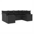 vidaXL 6 Piece Steel Sofa Set in Black