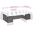 vidaXL 7 Piece Poly Rattan Large Sofa Set in Black