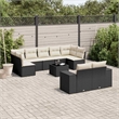 vidaXL 10 Piece Poly Rattan Sofa Set in Black/White/Cream