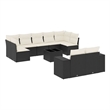 vidaXL 10 Piece Poly Rattan Sofa Set in Black/White/Cream